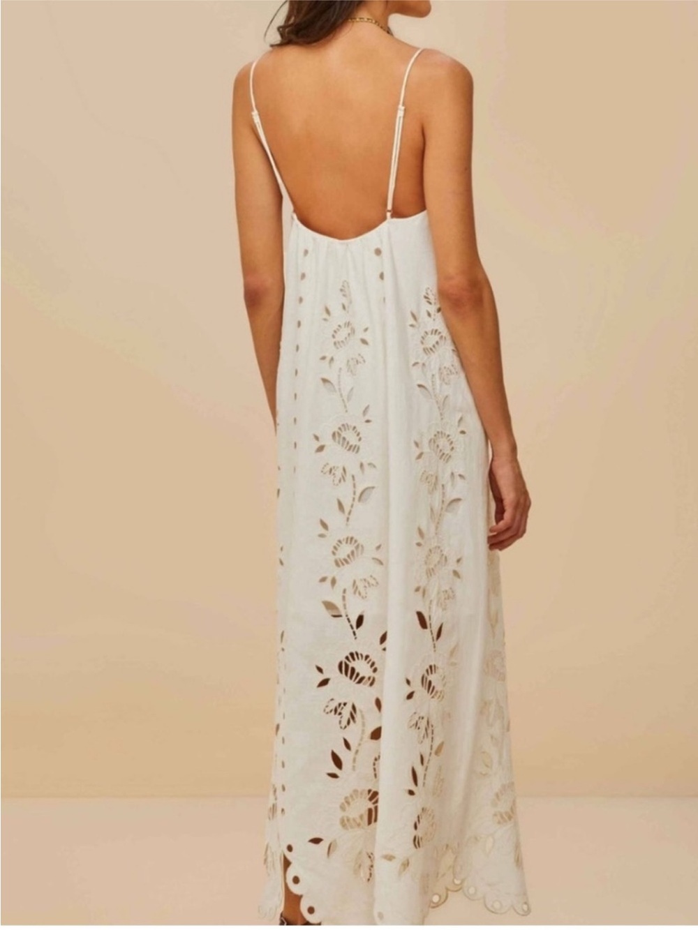 FARM RIO Embroidered Richelieu White Maxi Dress - Picture 5 of 13
